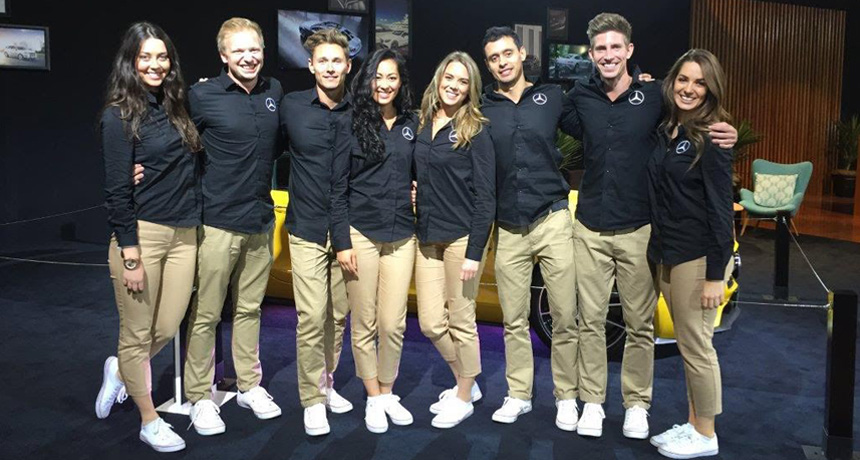 Professional event staffing background